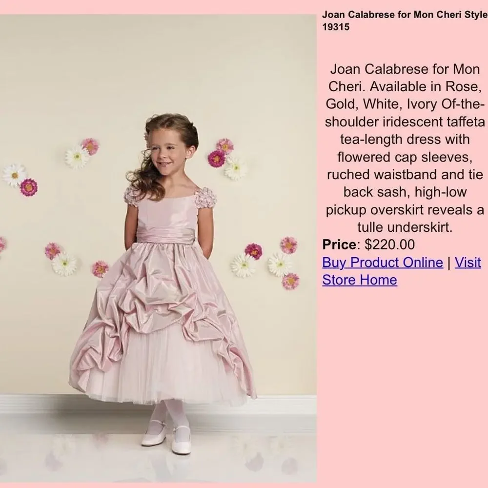 Joan Calabrese Girls formal dress in white aged 7